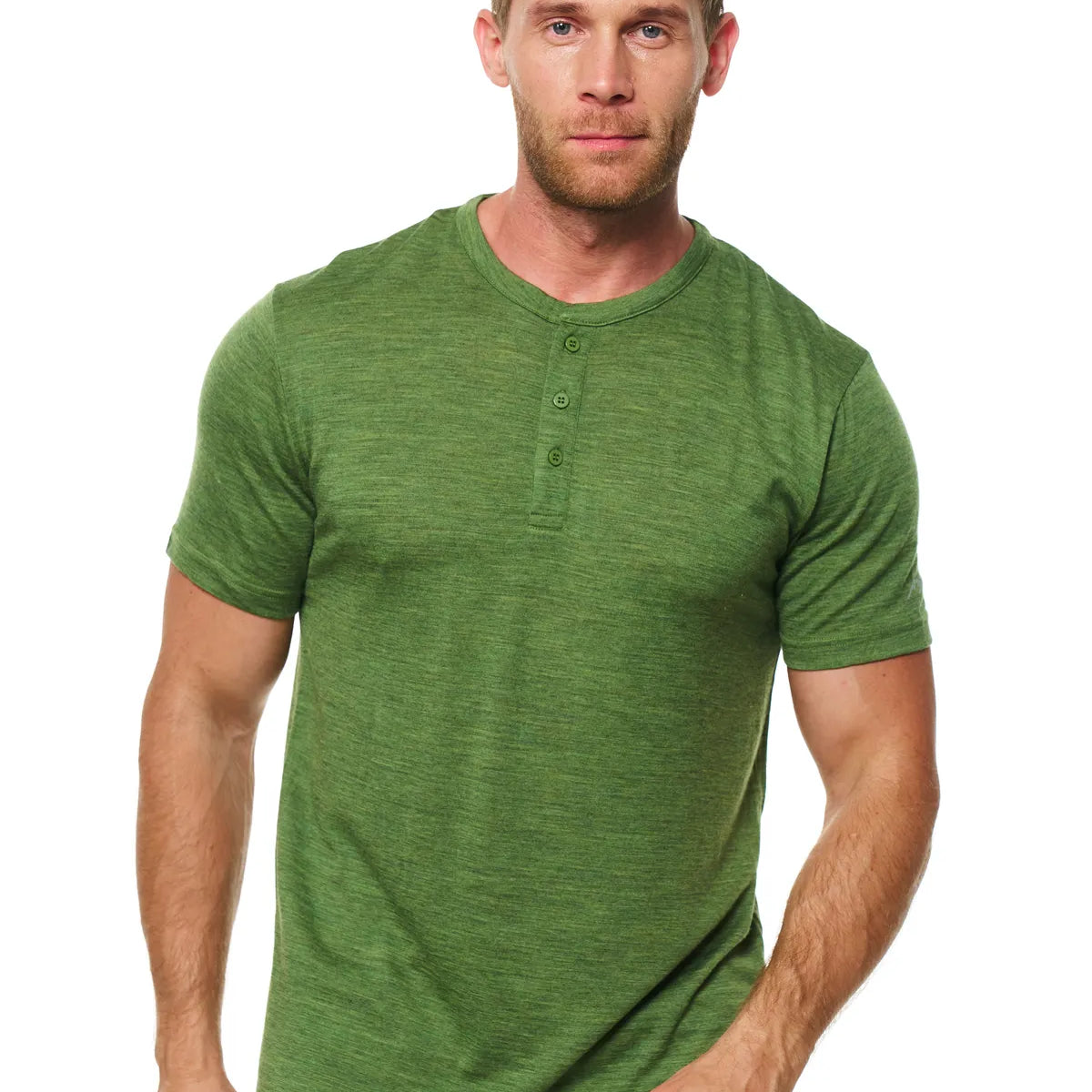 Men's Merino Wool Henley T-shirt 170 Olive Green – Merino Tech