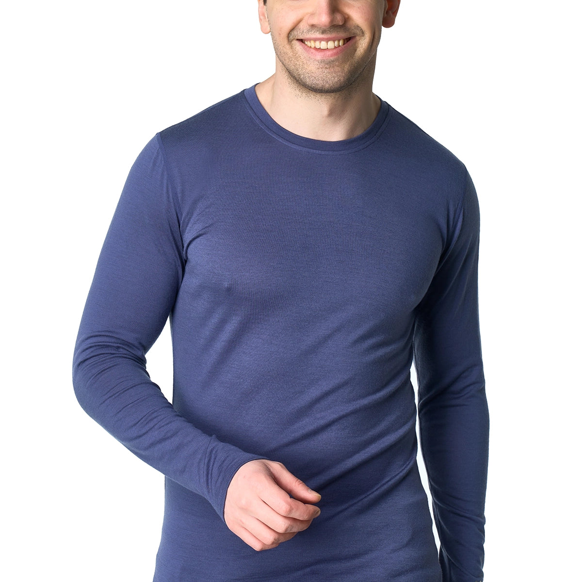 Men's Merino Long Sleeve Dark Blue – Cool & Dry – Merino Tech