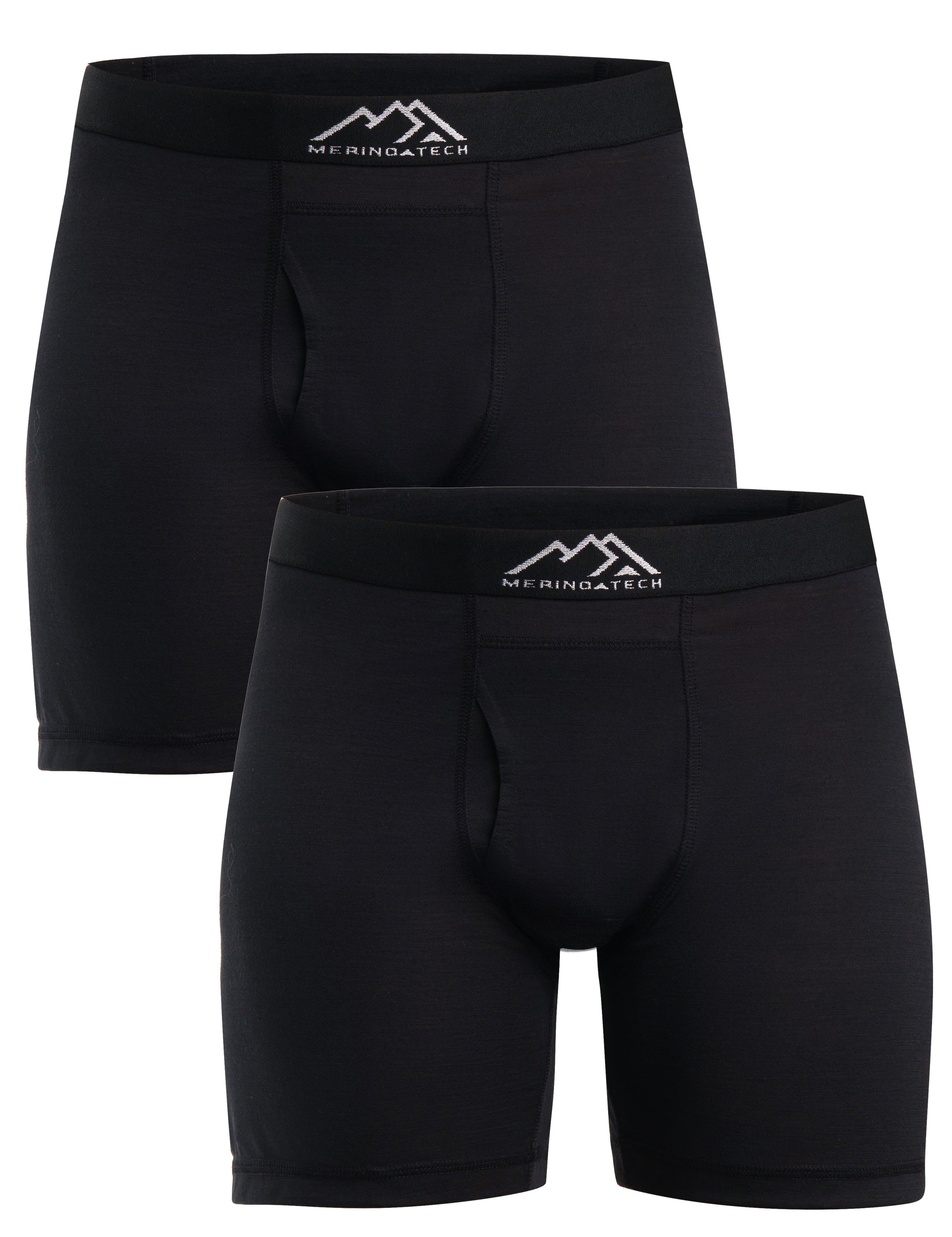 Men's 100% Merino Wool Black Boxer Briefs: Softness & Performance Combined  | Merino.Tech