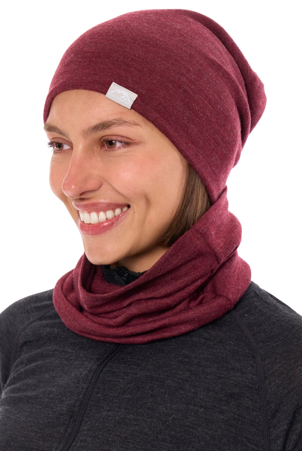 Adult Beanie Burgundy + Gaiter — view 4
