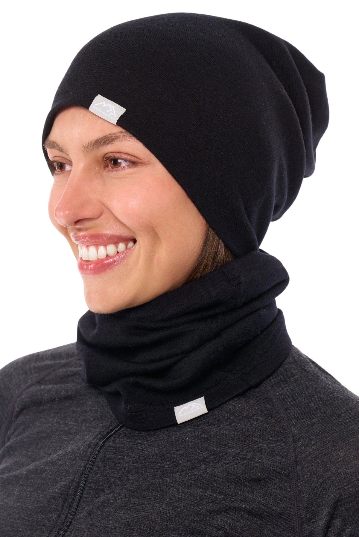Adult Beanie Black + Gaiter — view 2