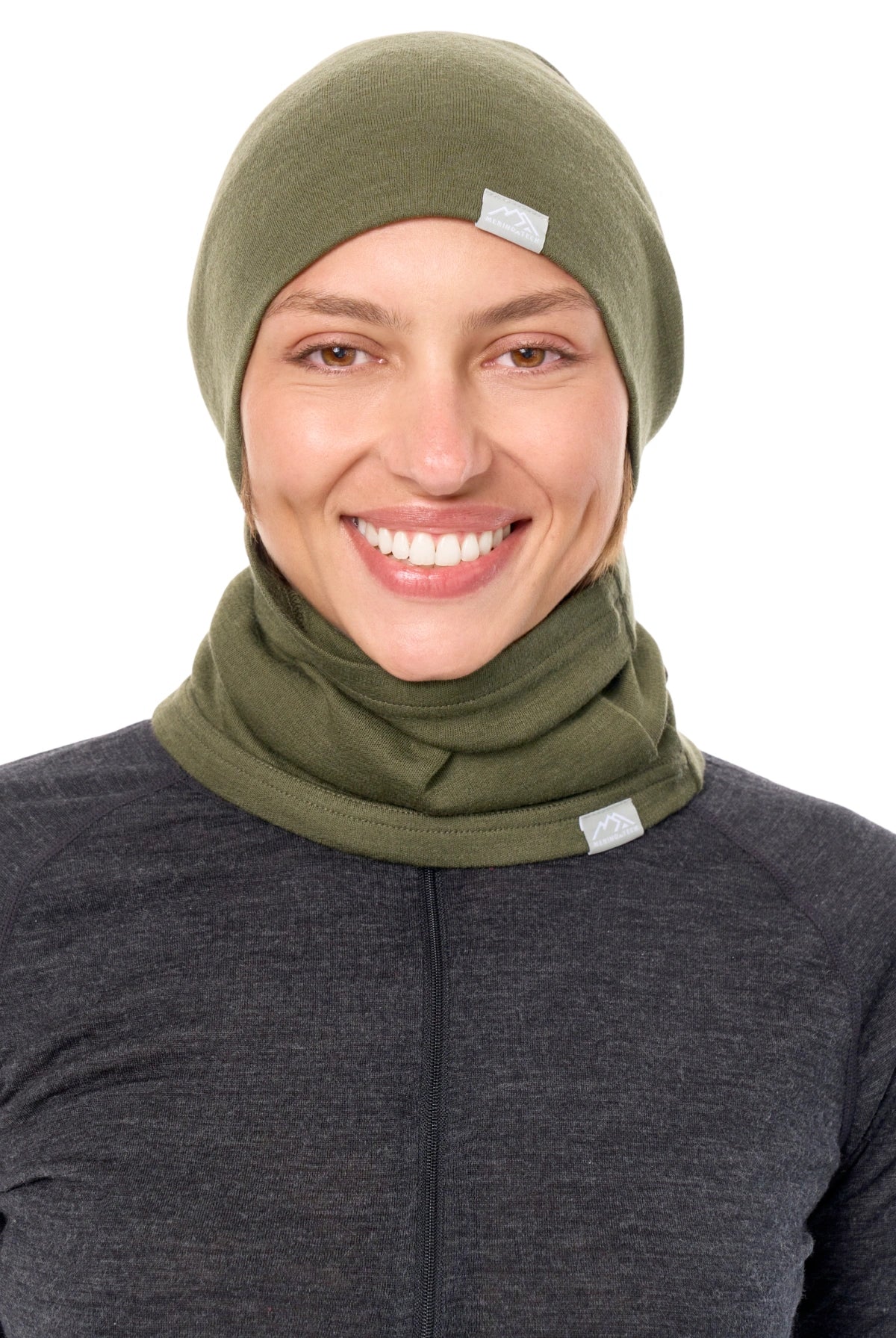 Adult Beanie Dark Olive + Gaiter