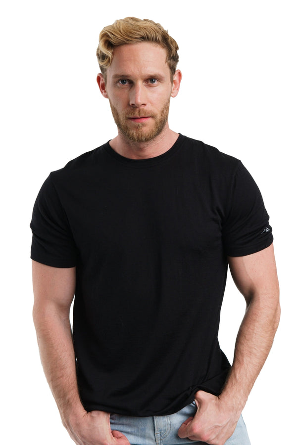Men's Merino T-shirt 180 Black Ink with socks