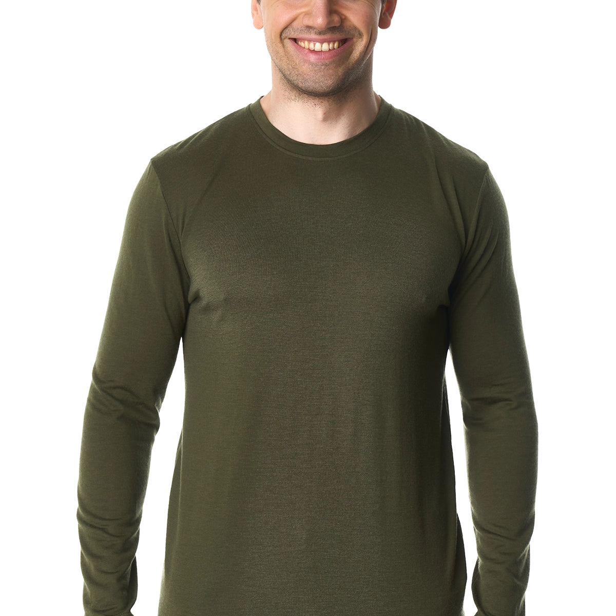 Men's Merino Long Sleeve 190 Dark Olive – Merino.tech