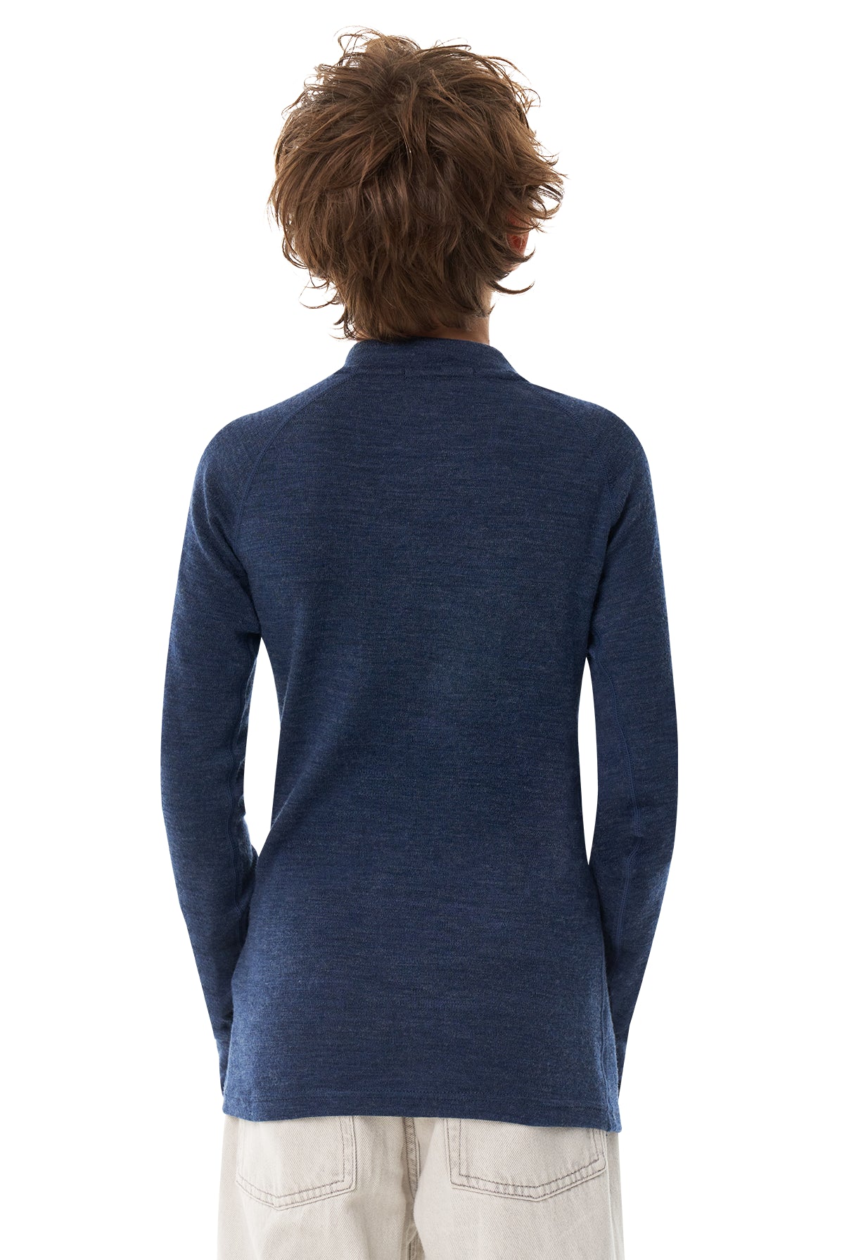 Kids' Merino Half Zip Long Sleeve 250 Navy — view 6