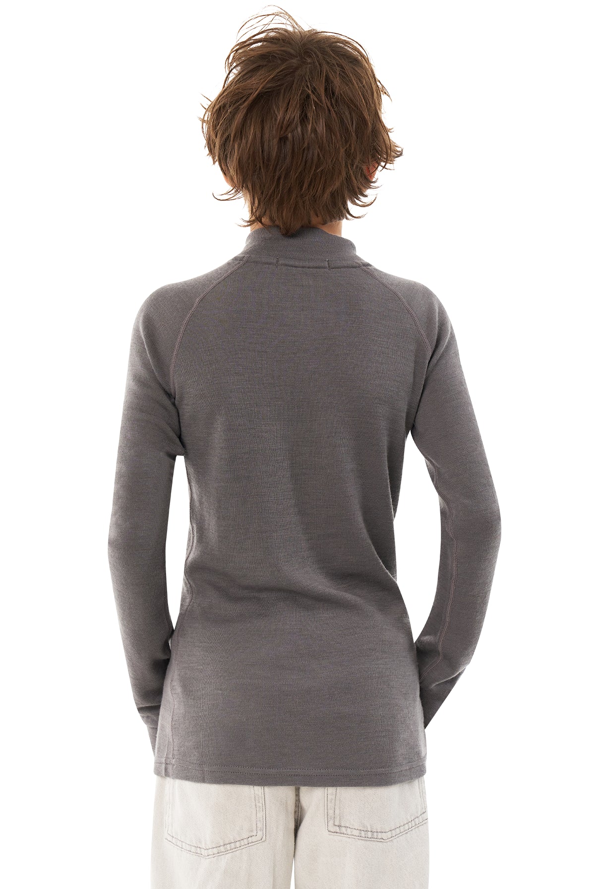 Kids' Merino Half Zip Long Sleeve 250 Perfect Grey — view 6