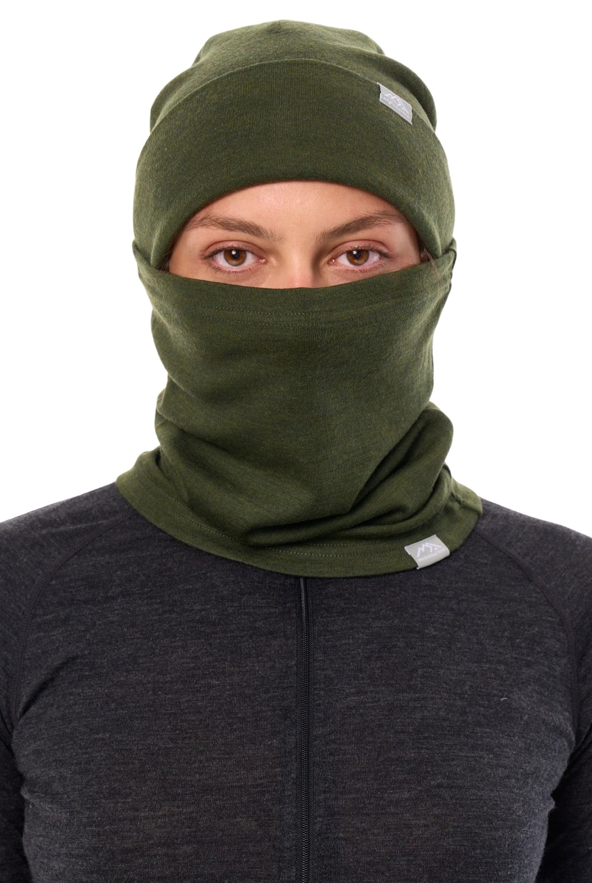 Adult Beanie Army Green + Gaiter — view 3