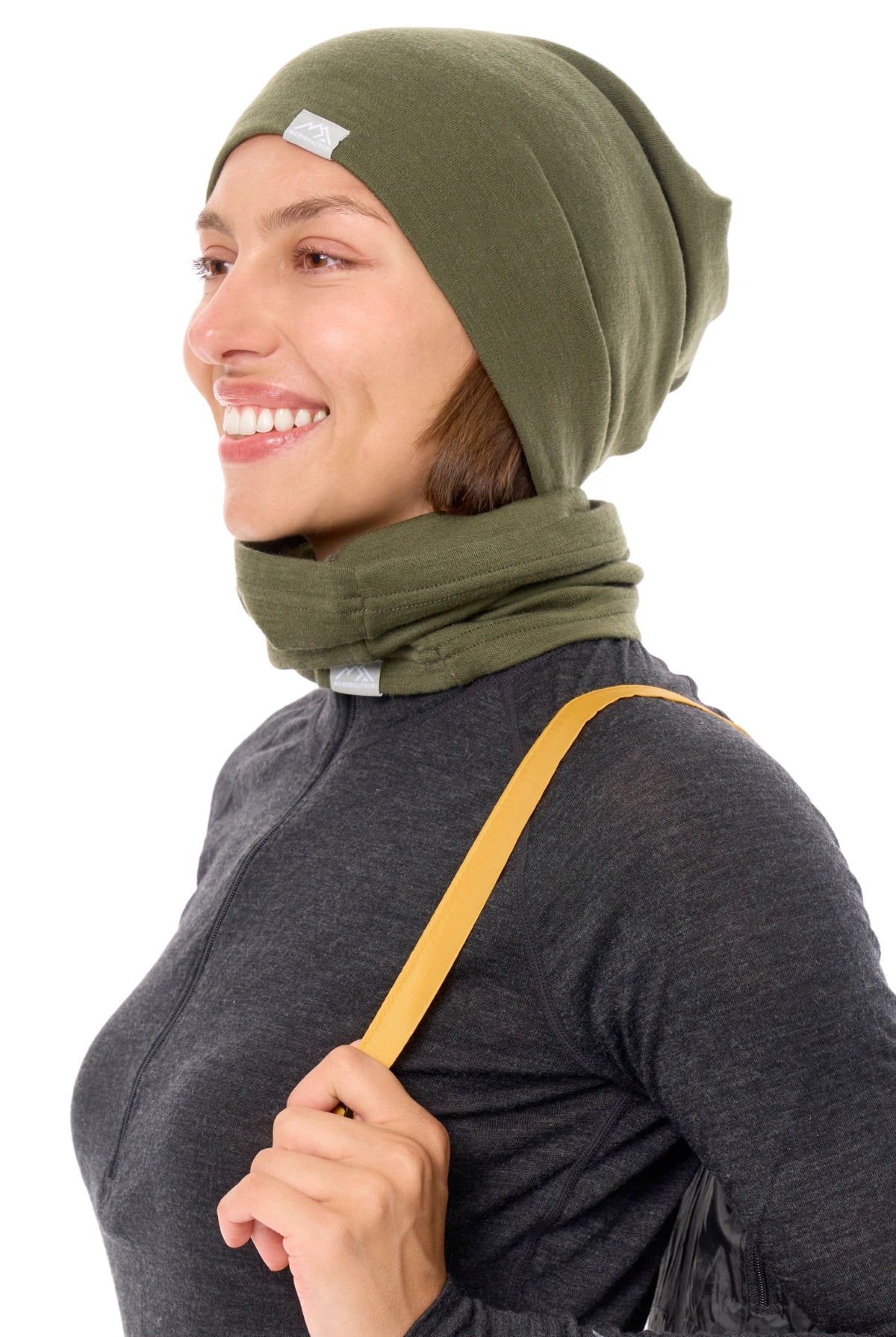 Adult Beanie Dark Olive + Gaiter — view 2