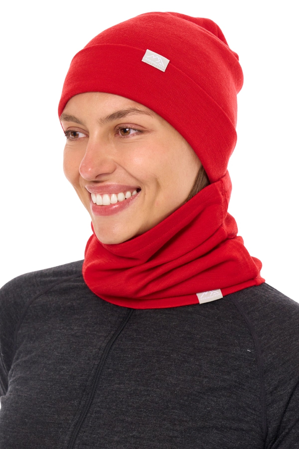 Adult Beanie Red + Gaiter — view 2