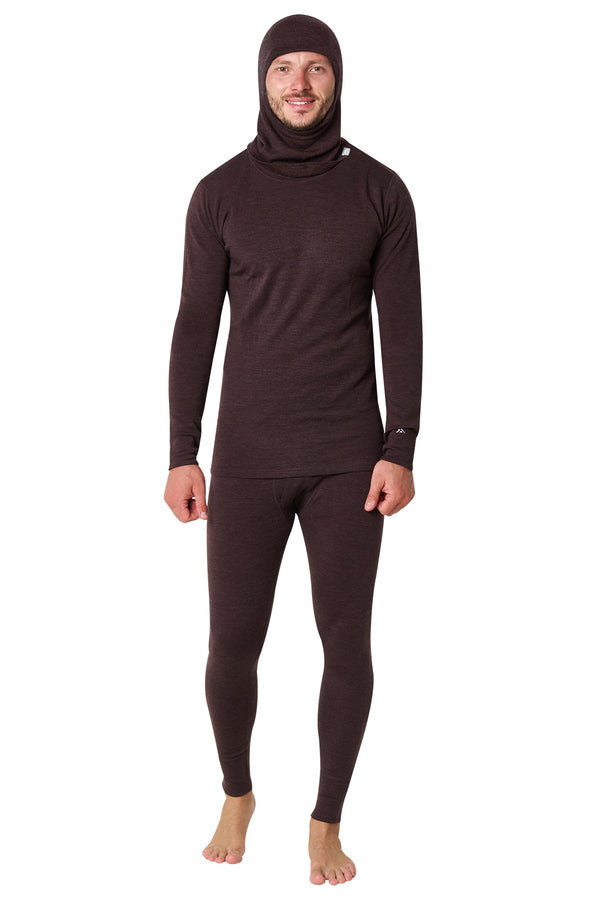 Men's Chocolate Merino Wool Set 320 + Balaclava