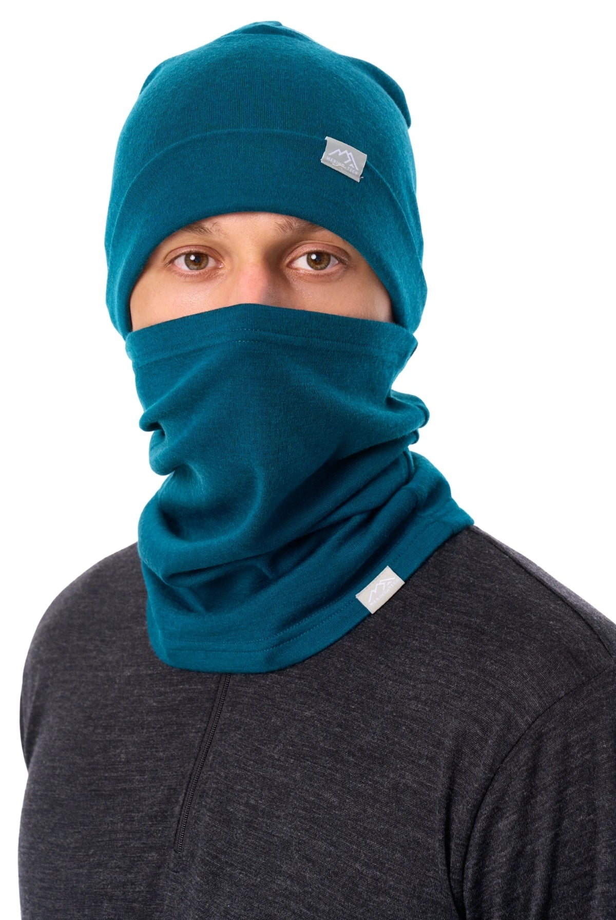 Adult Beanie Deep Teal + Gaiter — view 6