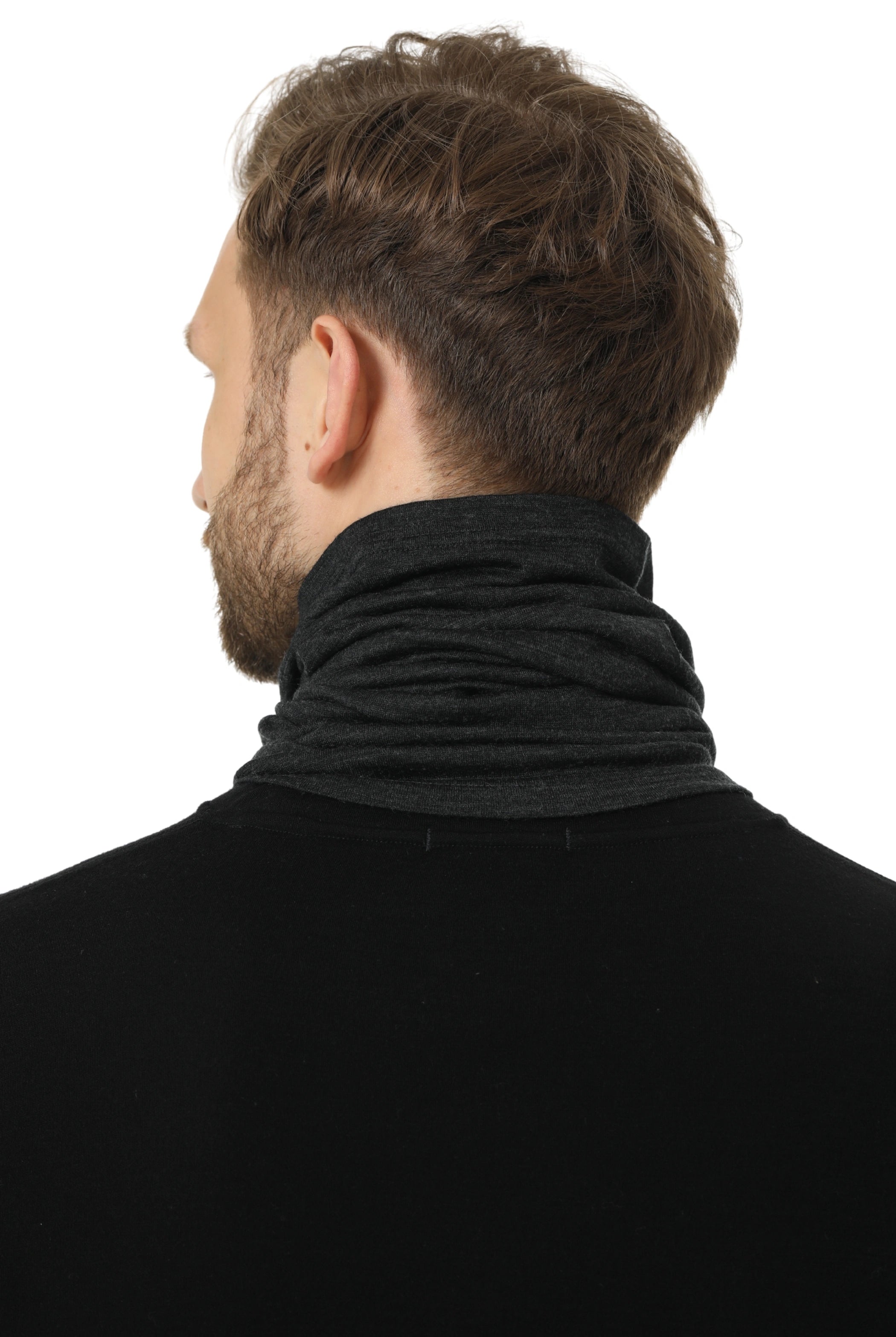 Merino Neck Gaiter 165 Charcoal — view 5