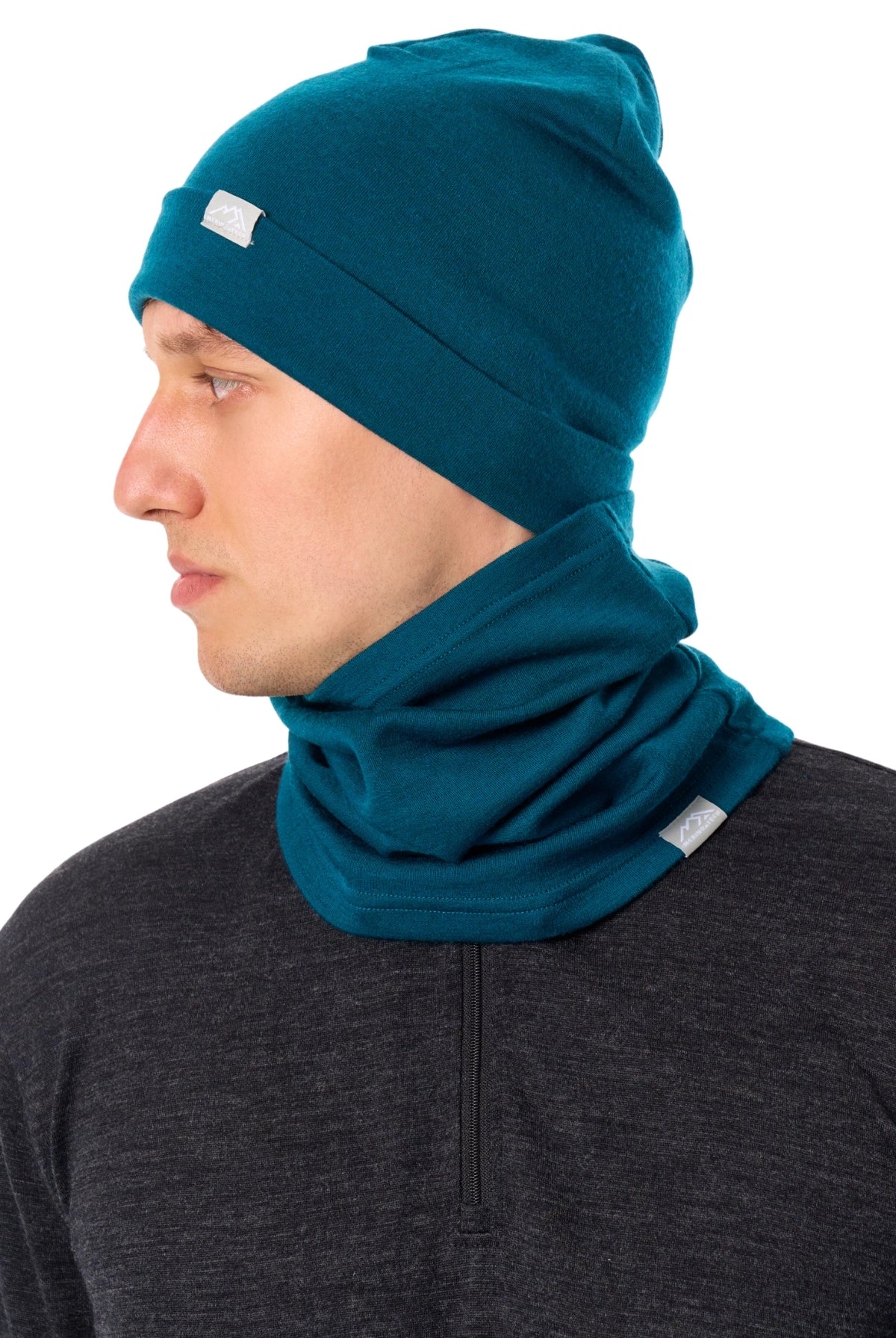 Adult Beanie Deep Teal + Gaiter — view 5