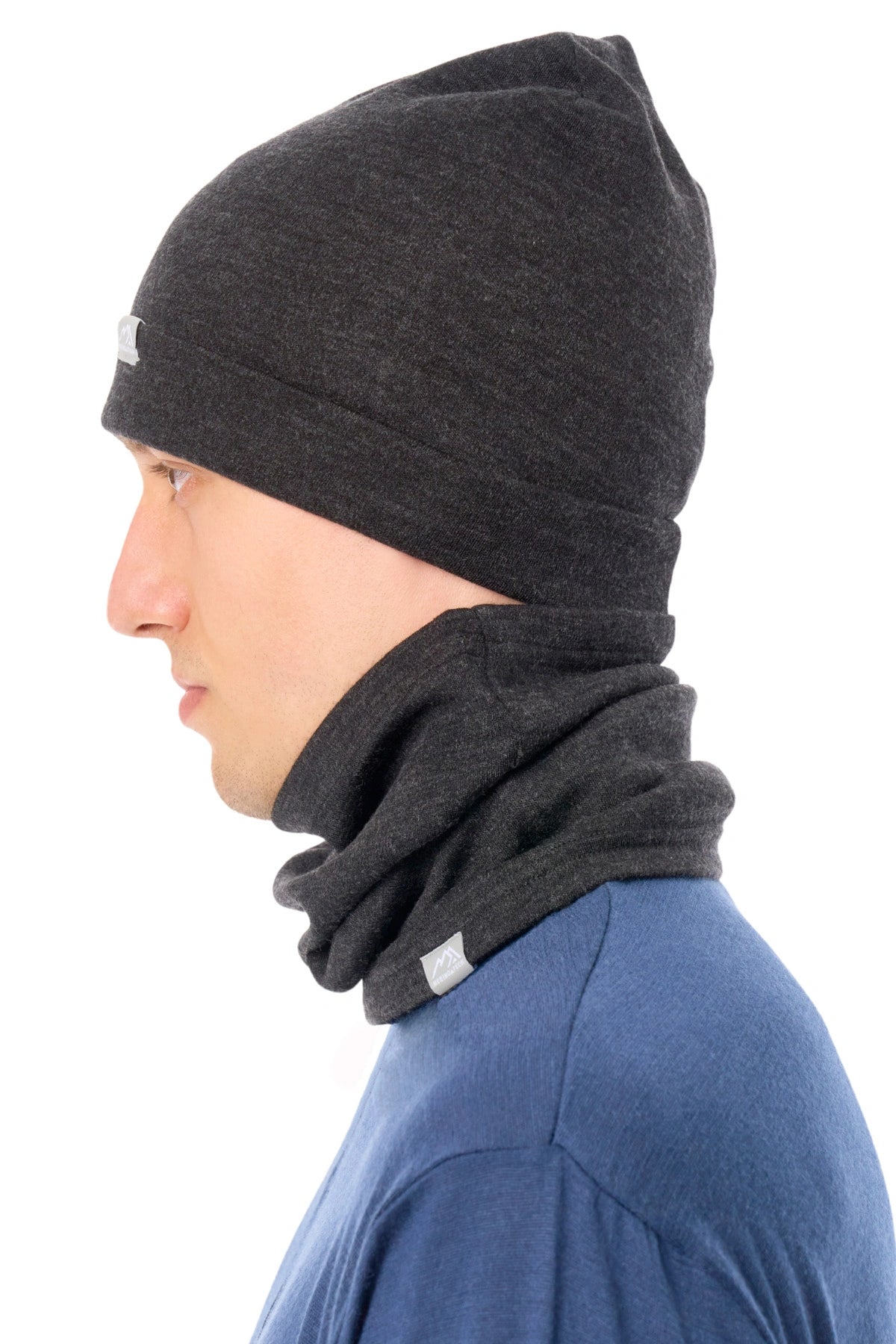 Adult Beanie Charcoal Grey + Gaiter — view 7