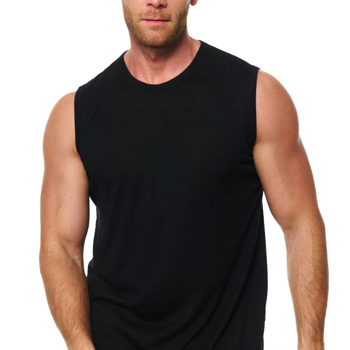 Men's Black Merino Wool Tank – Lightweight Base Layer – Merino Tech