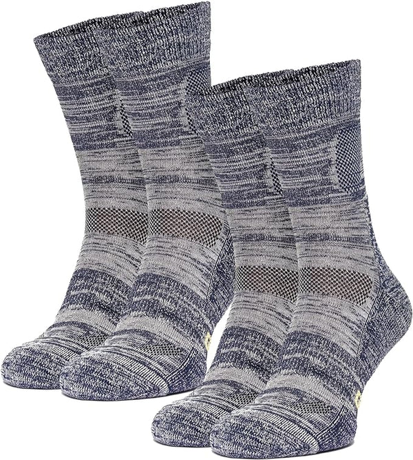 Merino Wool Hiking Socks, 2 pack, Navy Yellow