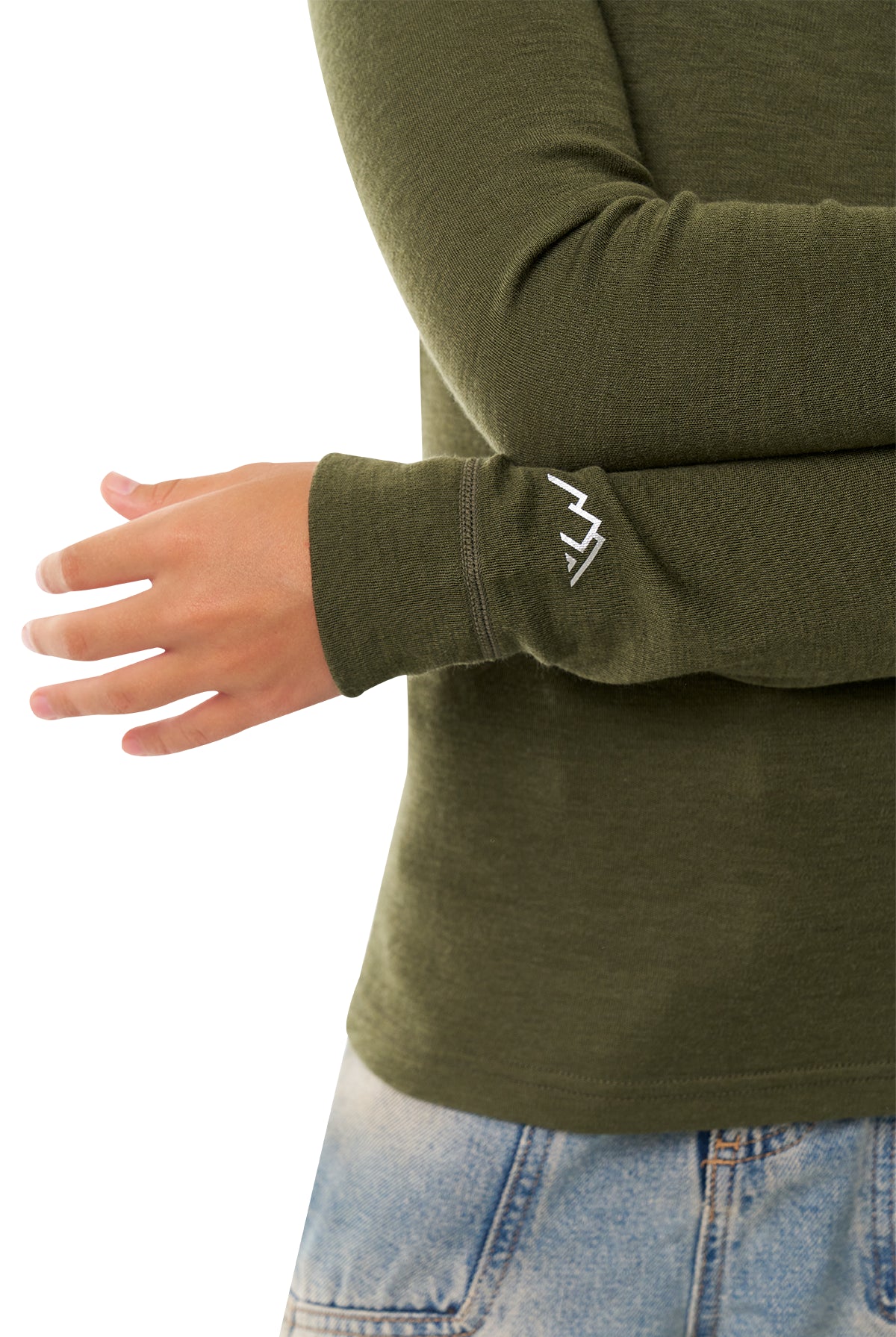Kids' Merino Wool Long Sleeve 250 Dark Olive — view 4
