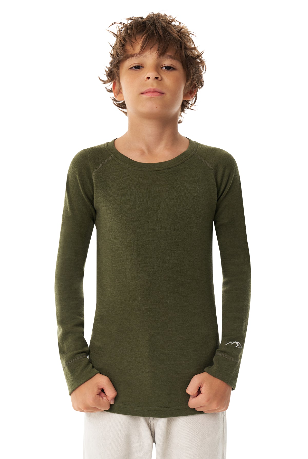 Kids' Merino Wool Long Sleeve 250 Dark Olive — view 5