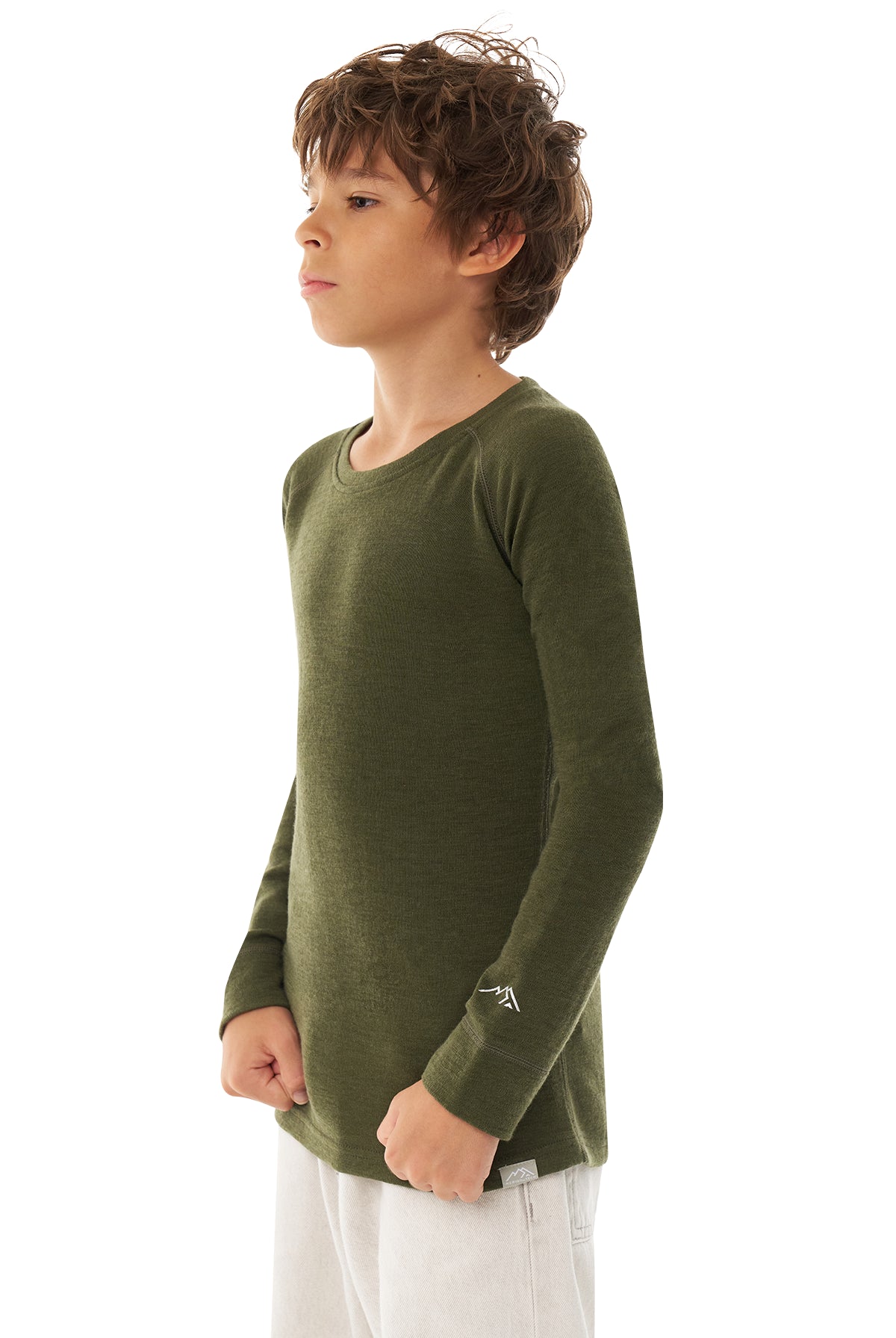 Kids' Merino Wool Long Sleeve 250 Dark Olive — view 7