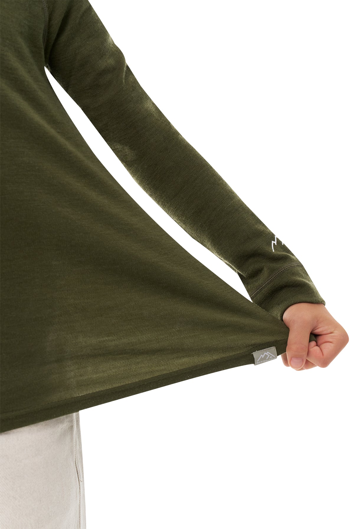 Kids' Merino Wool Long Sleeve 250 Dark Olive — view 8