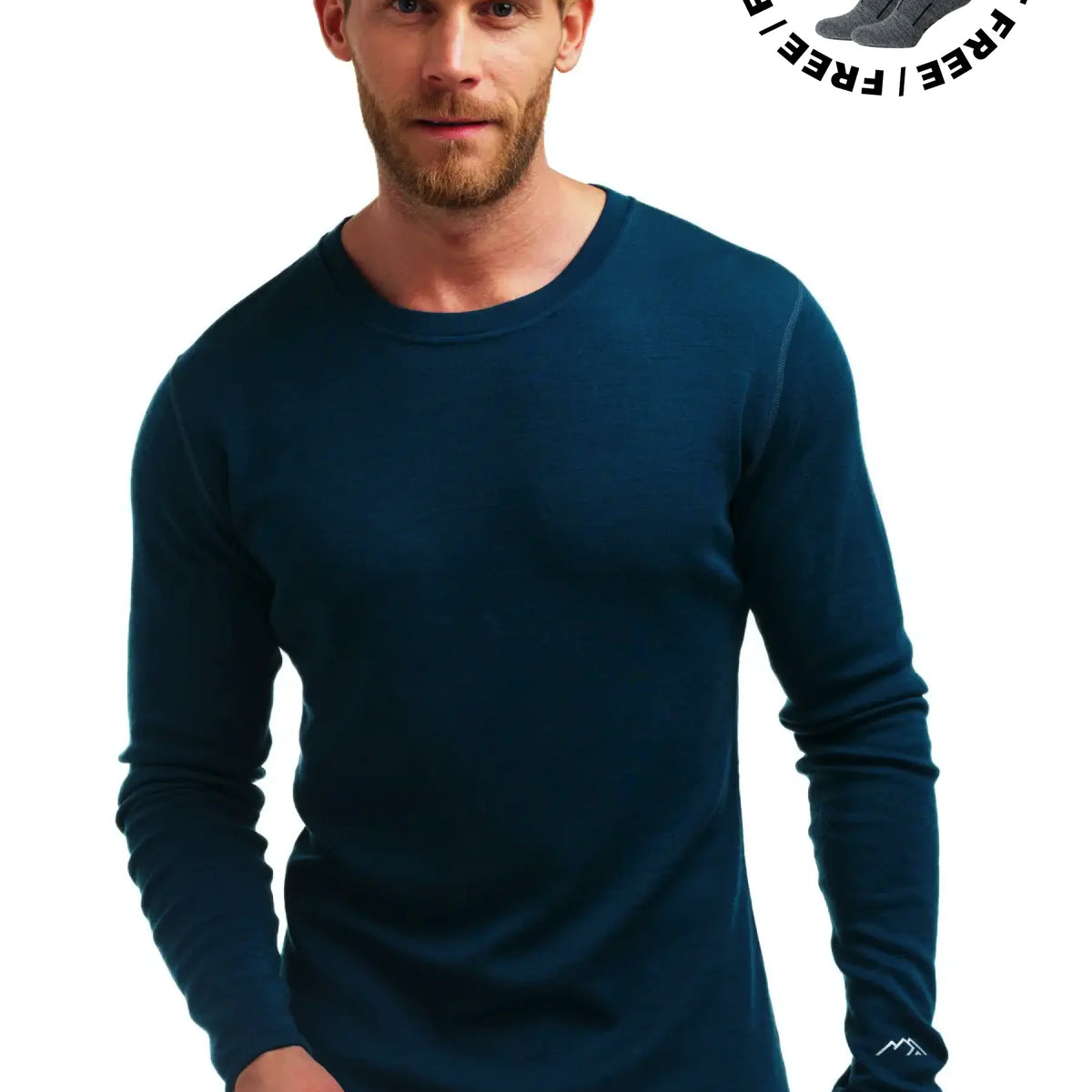 Deep Teal Midweight Merino Long Sleeve Shirts for Men