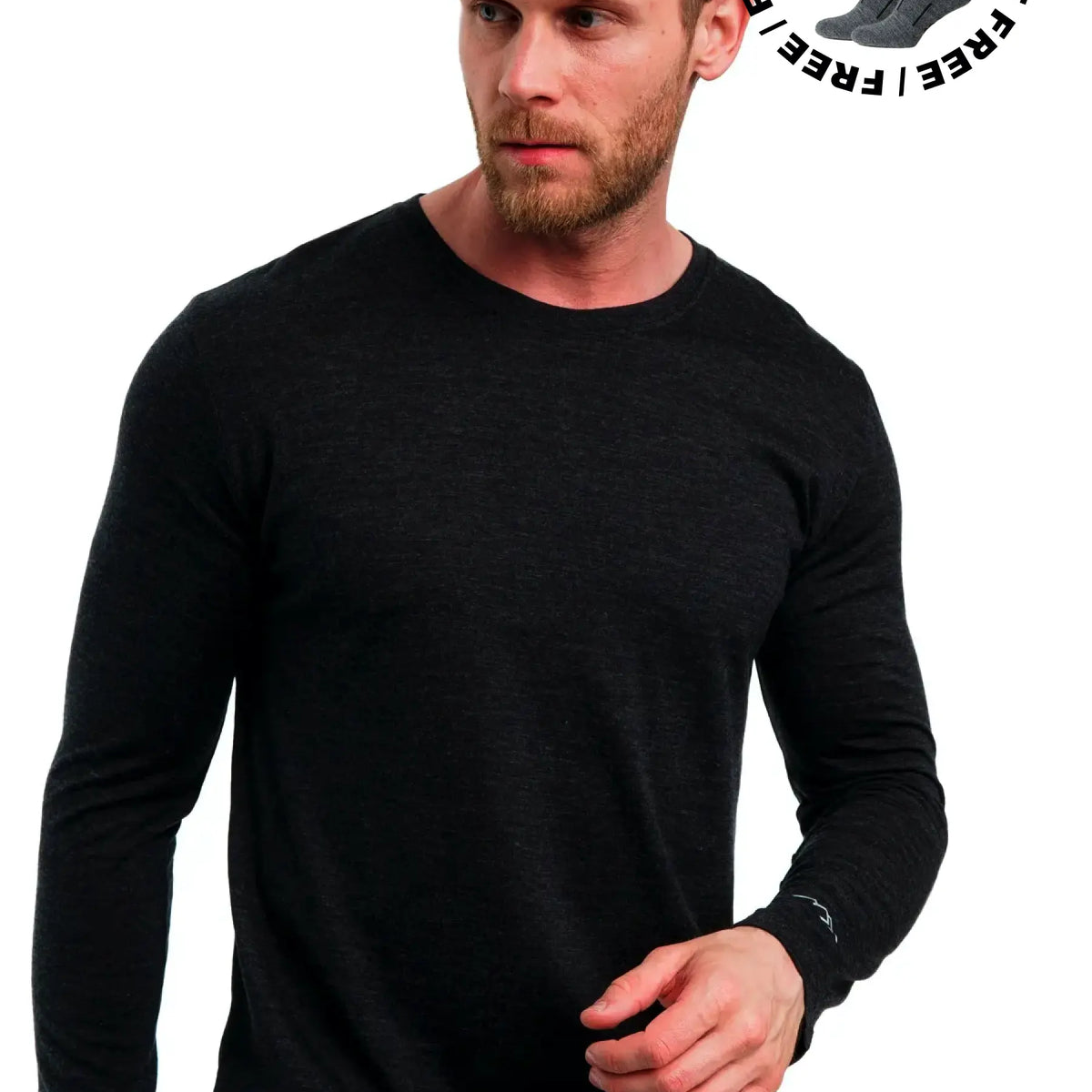 Stay Cool & Dry: 165gsm Heathered Black Merino Wool Long