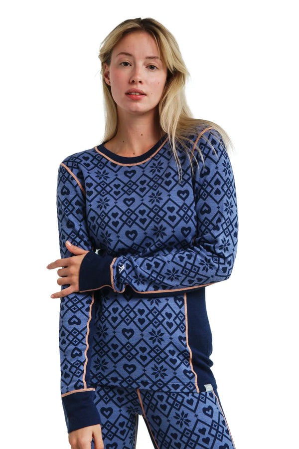 Jersey de manga larga de merino para mujer 250 Lila Festivo