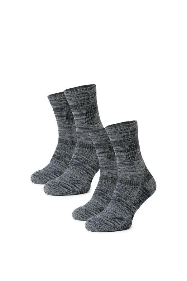 Merino Wool Hiking Socks, 2 pack, Heathered Cloud