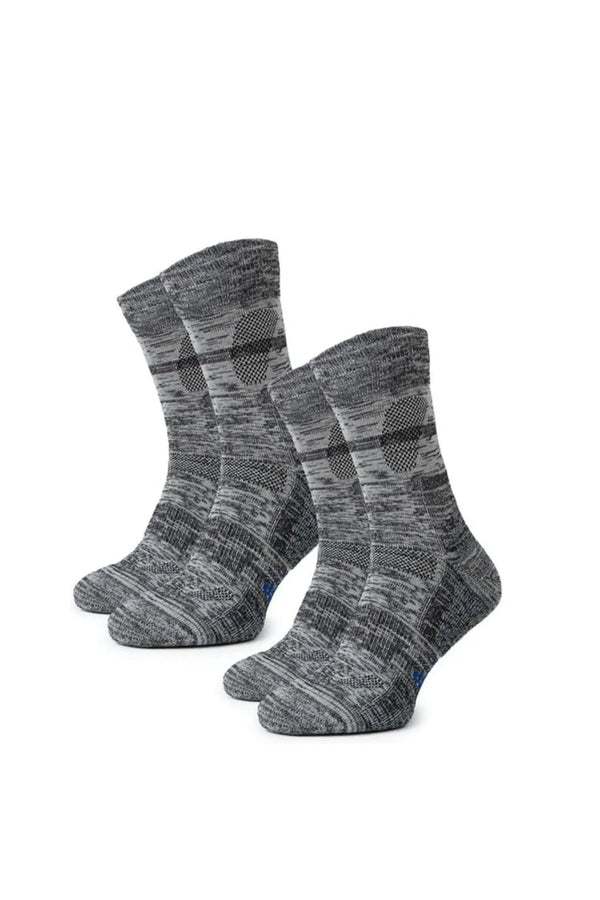 Merino Wool Hiking Socks, 2 pack, Grey Blue