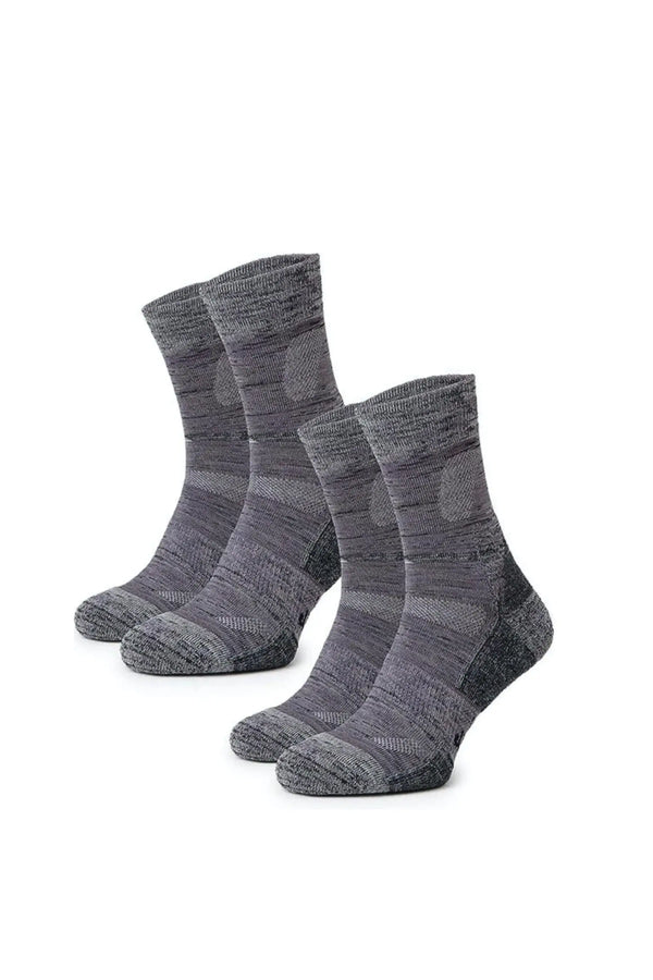 Merino Wool Hiking Socks, 2 pack, Light Grey