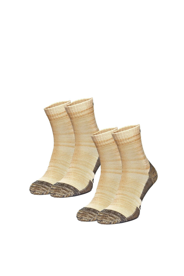 Merino Wool Running Socks, 2 pack, Camel Grey