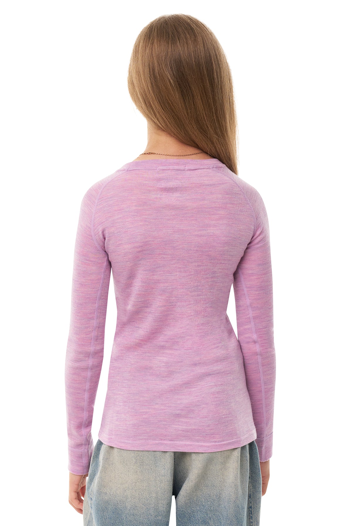 Kids' Merino Wool Long Sleeve 250 Heather Lilac — view 2