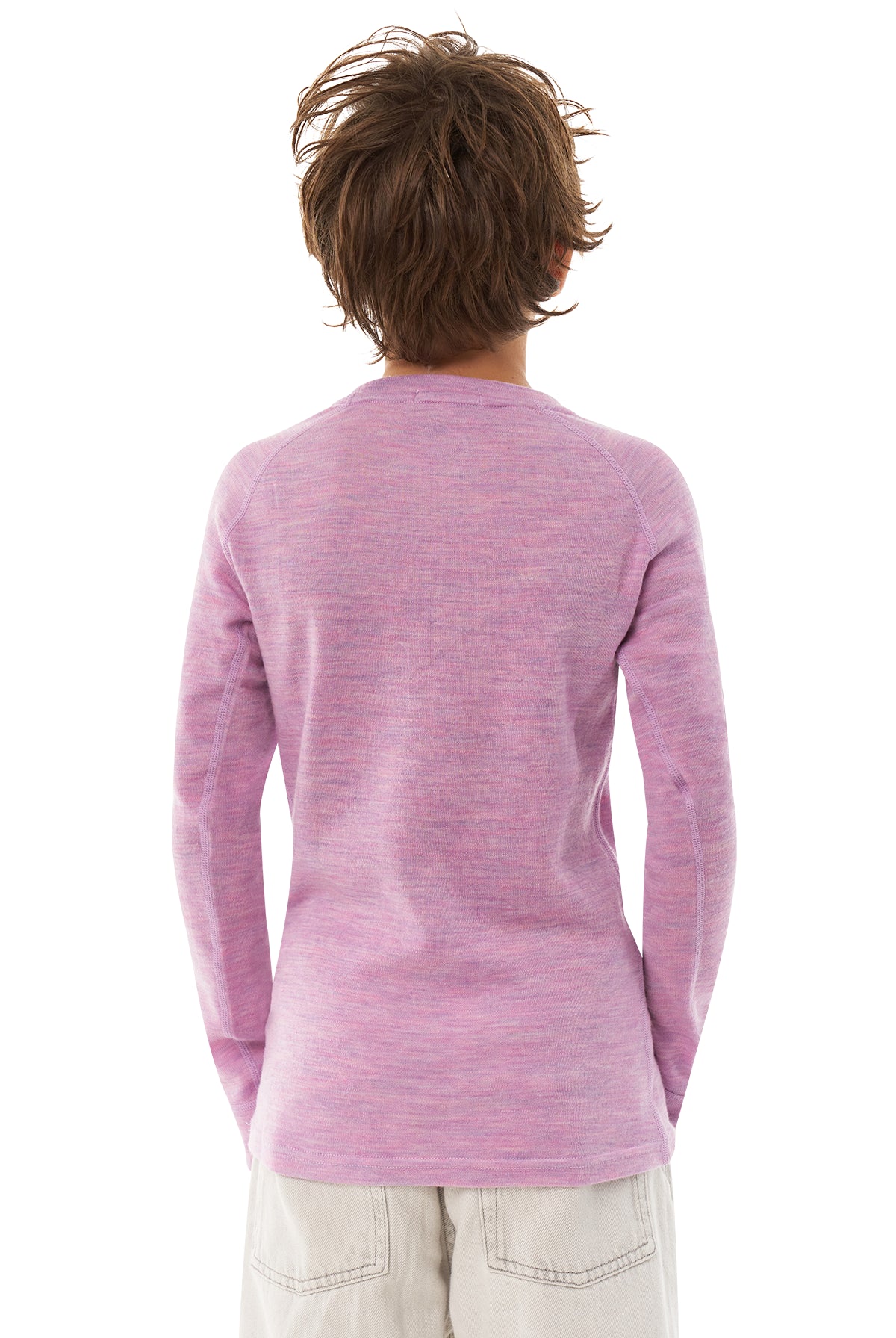 Kids' Merino Wool Long Sleeve 250 Heather Lilac — view 6