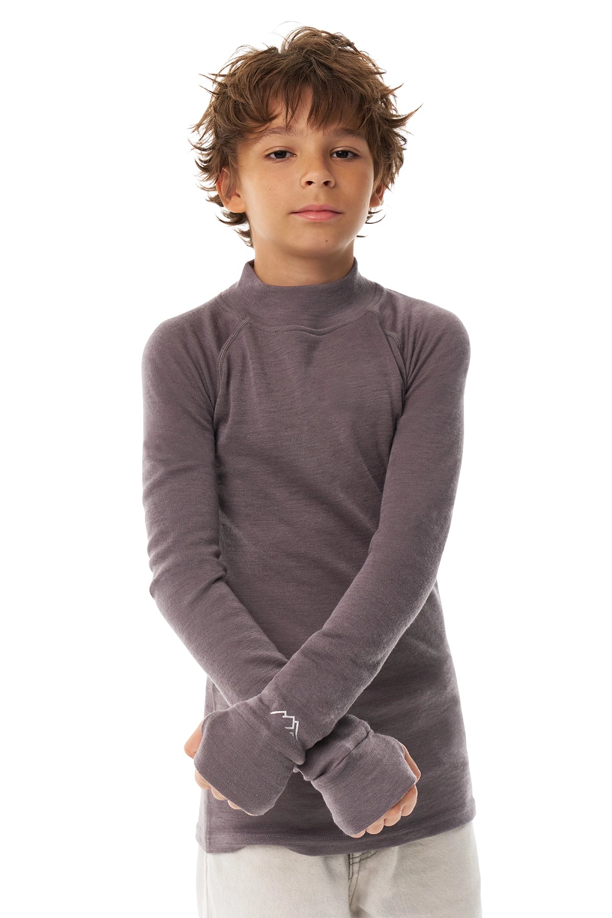 Kids' Merino Turtleneck Long Sleeve 250 Perfect Grey