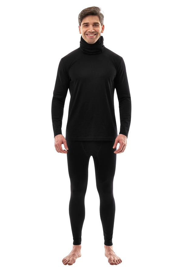 Men's Merino Black Set + Neck Gaiter