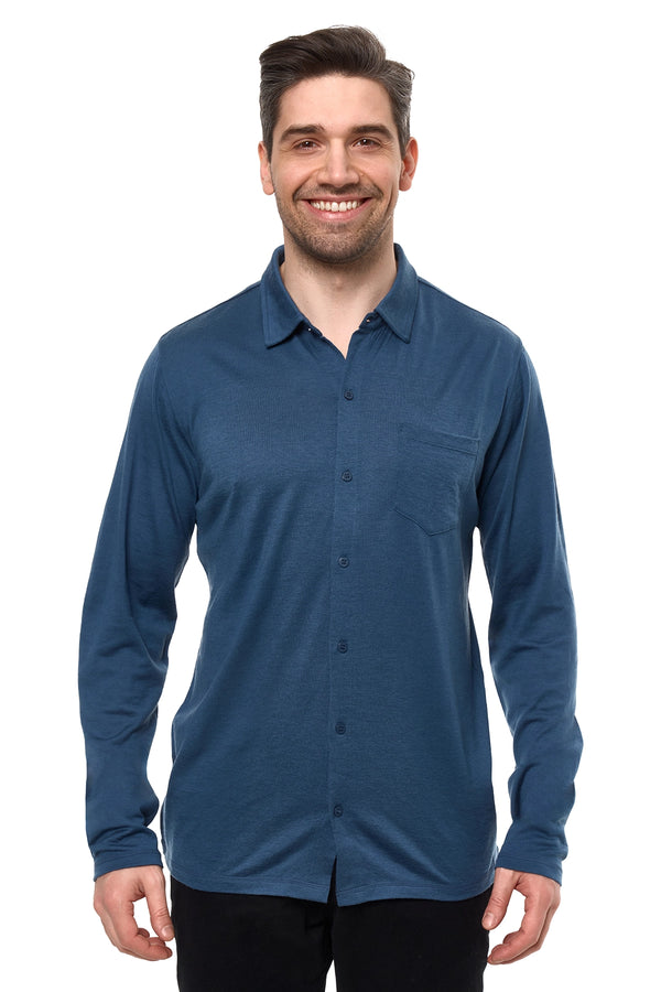 Men's Merino Button-Up Long Sleeve Denim