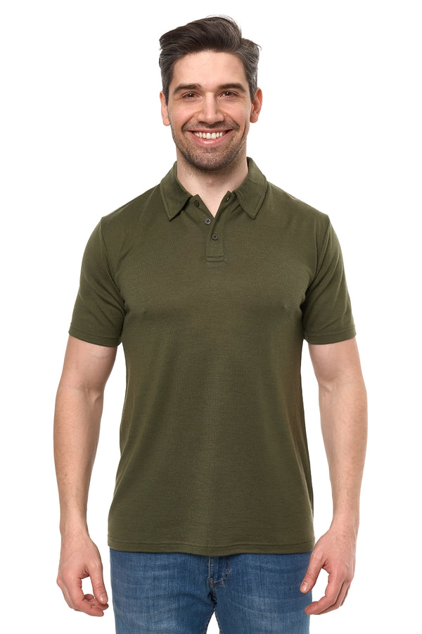 Men's Merino Polo 180 Dark Olive