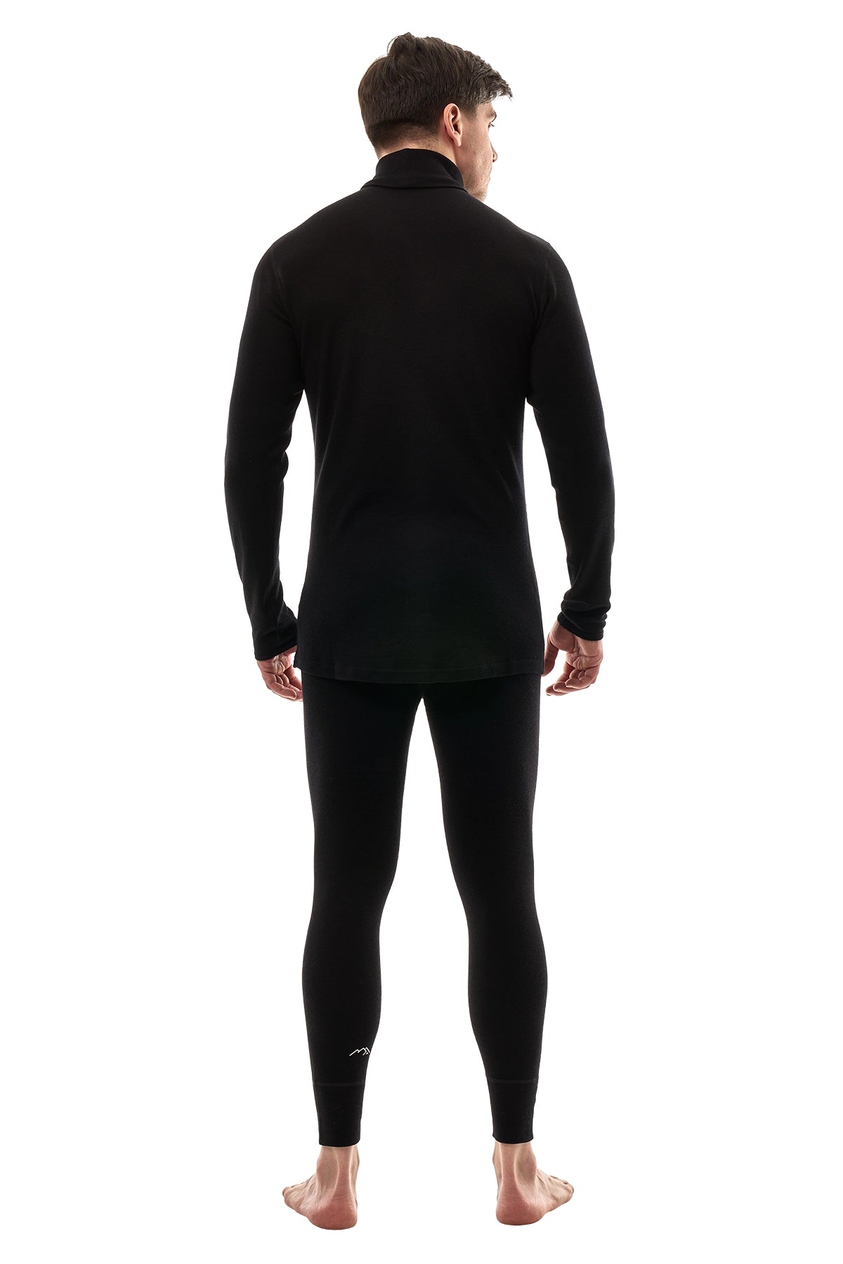 Men's Merino Turtleneck Thermal Set 250 Black High Neck — view 2