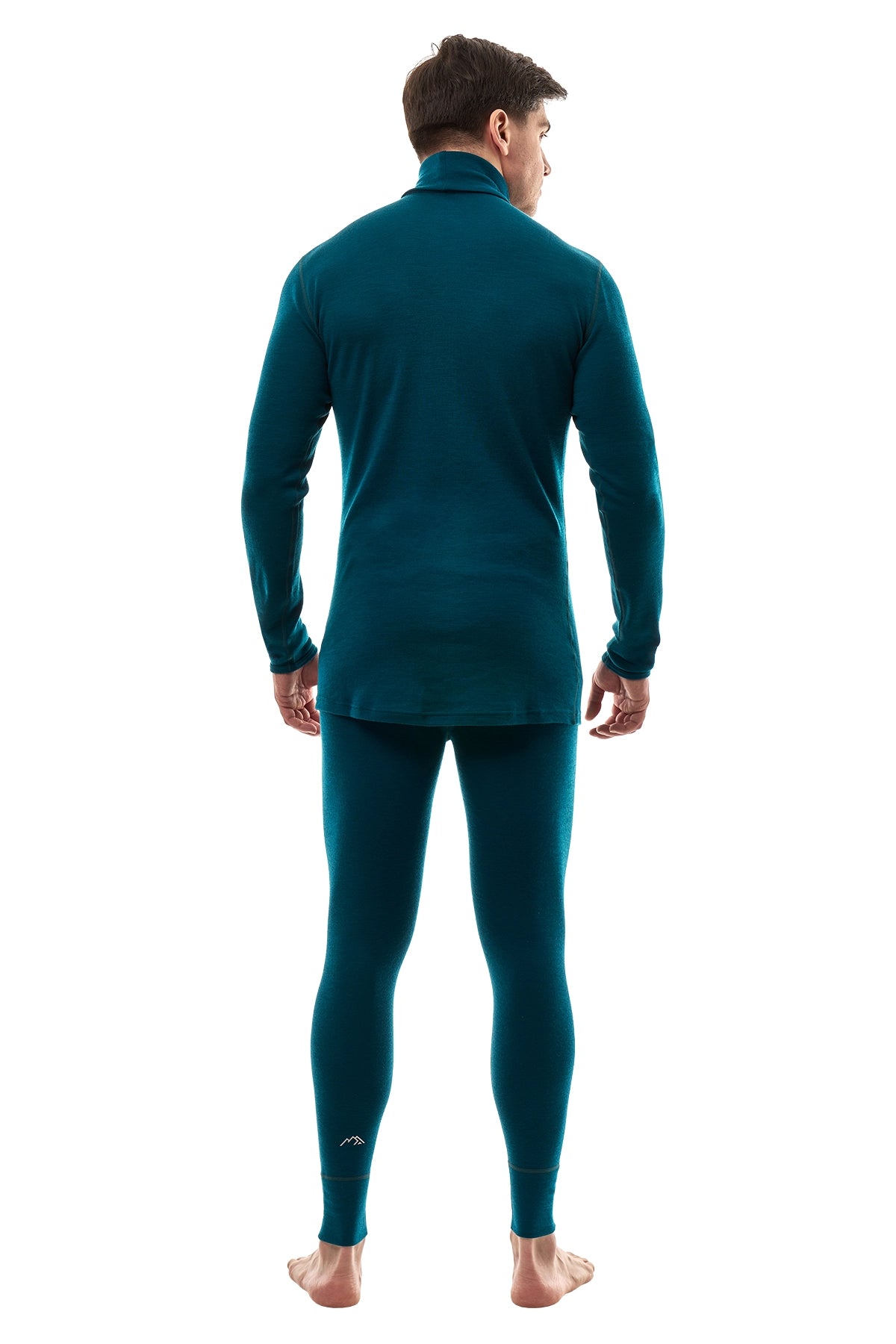 Men's Merino Turtleneck Thermal Set 250 Deep Teal High Neck — view 2
