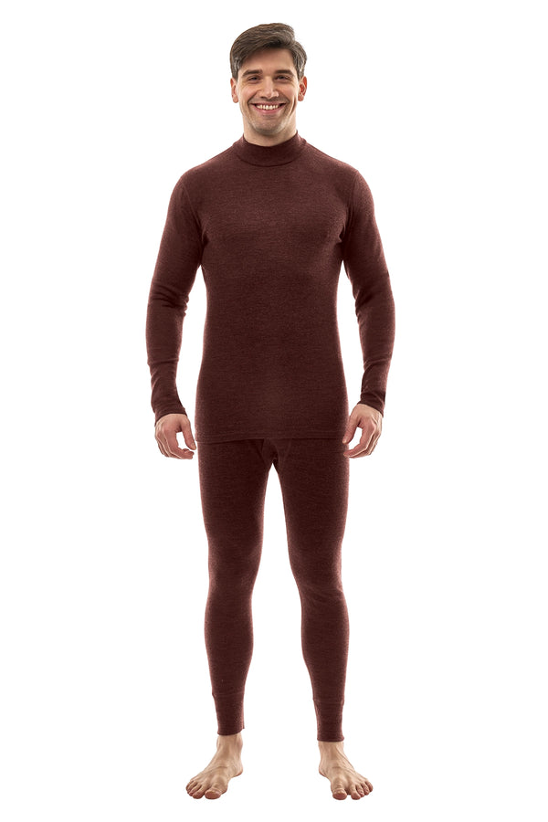 Men's Merino Turtleneck Thermal Set 250 Bordo Low Neck