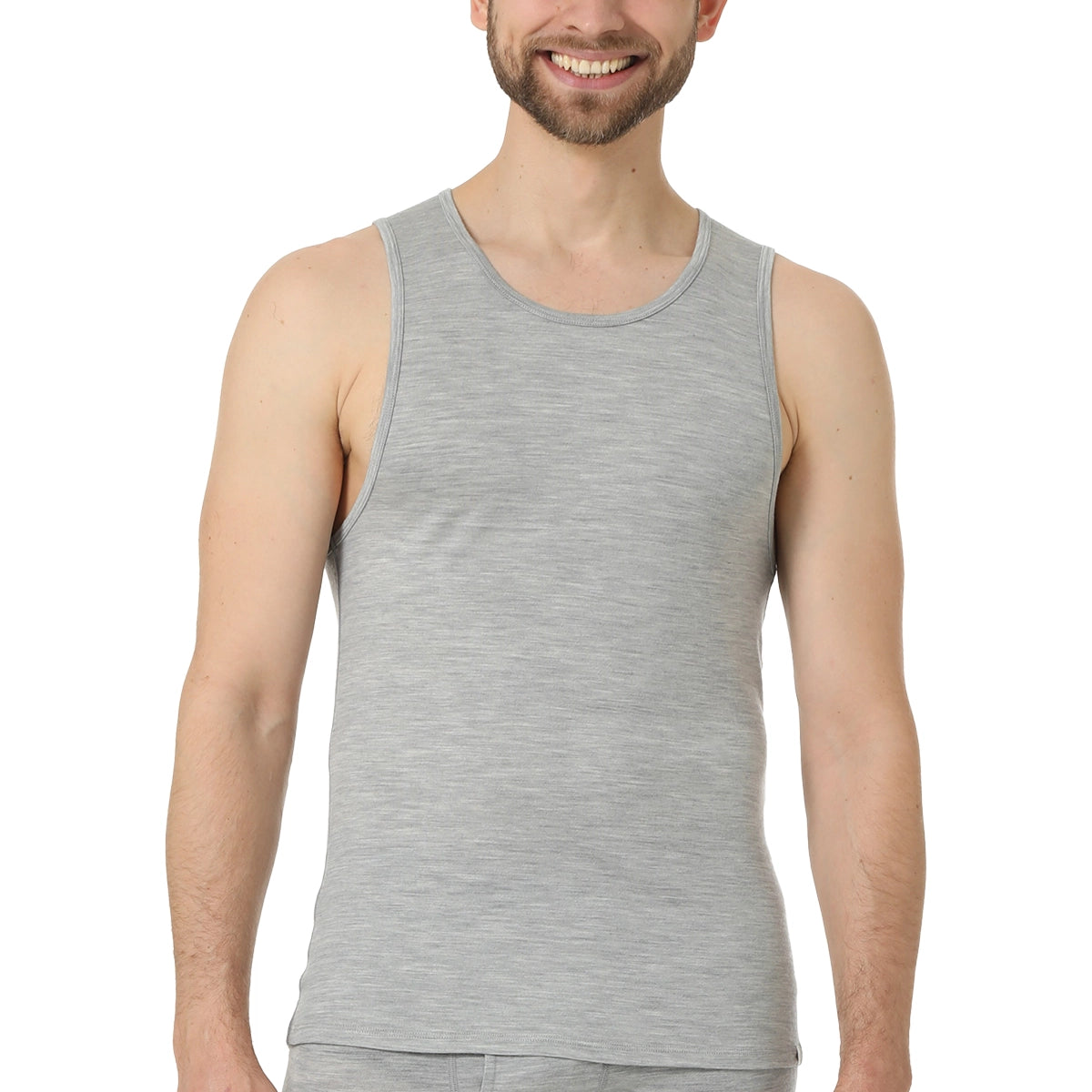 Men's Merino Wool A-Shirt Heather Grey – Lightweight Soft