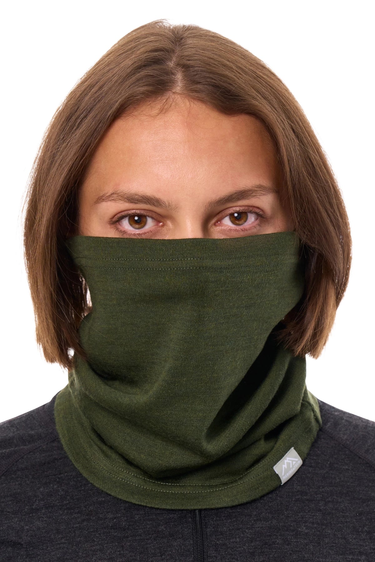 Merino Neck Gaiter 230 Army Green — view 4