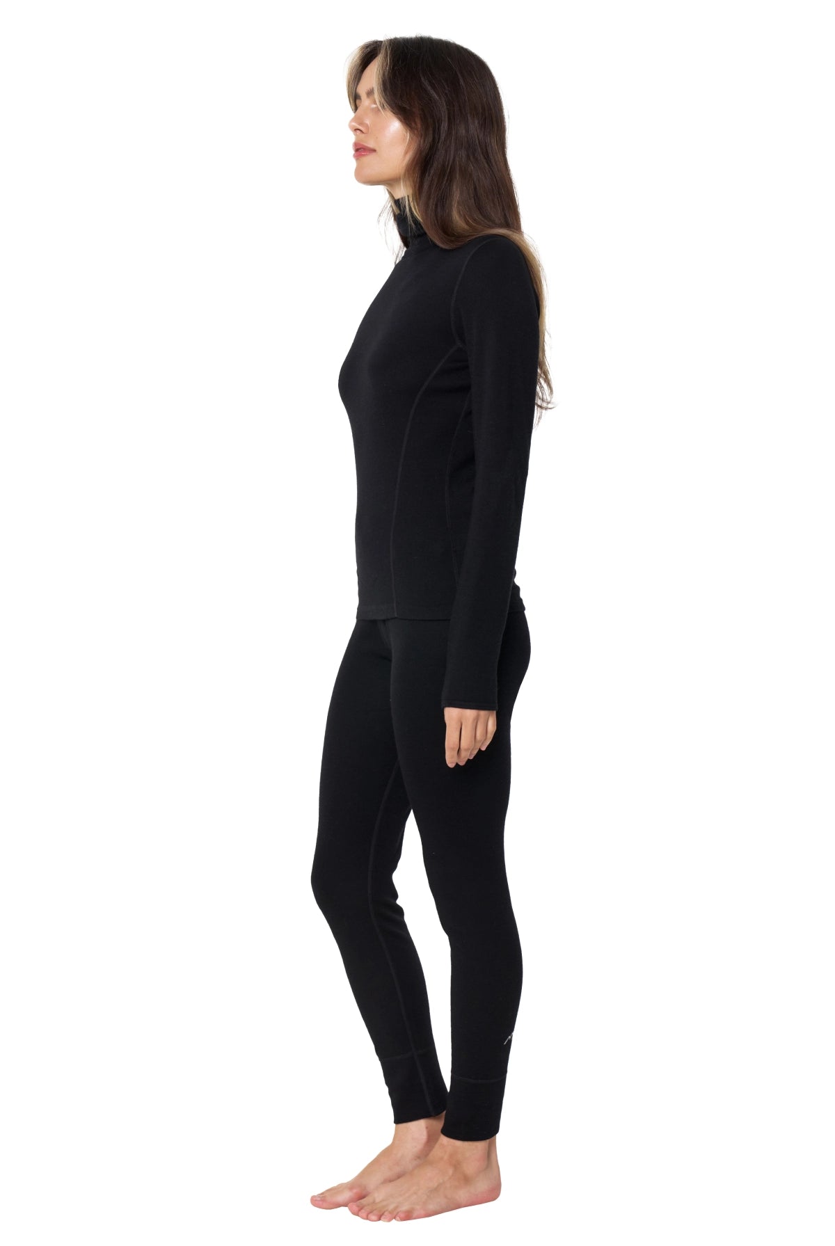 Women's Merino Turtleneck Thermal Set 250 Black High Neck — view 3