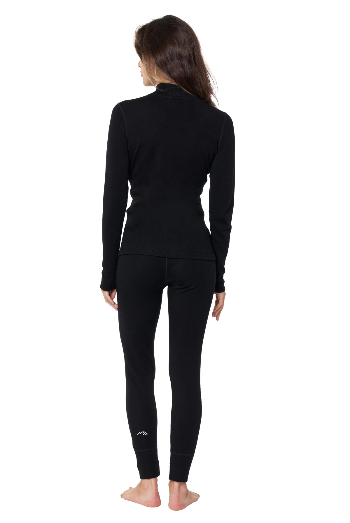 Women's Merino Turtleneck Thermal Set 250 Black Low Neck — view 2