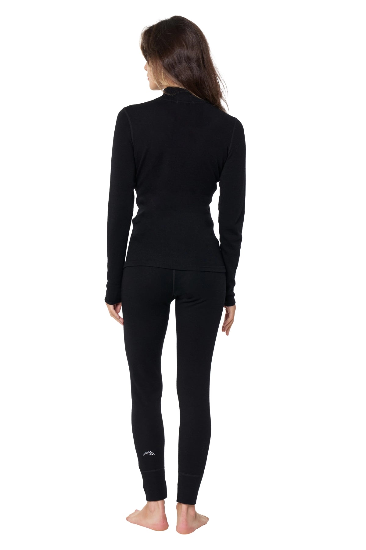 Women's Merino Turtleneck Thermal Set 250 Black Low Neck — view 2