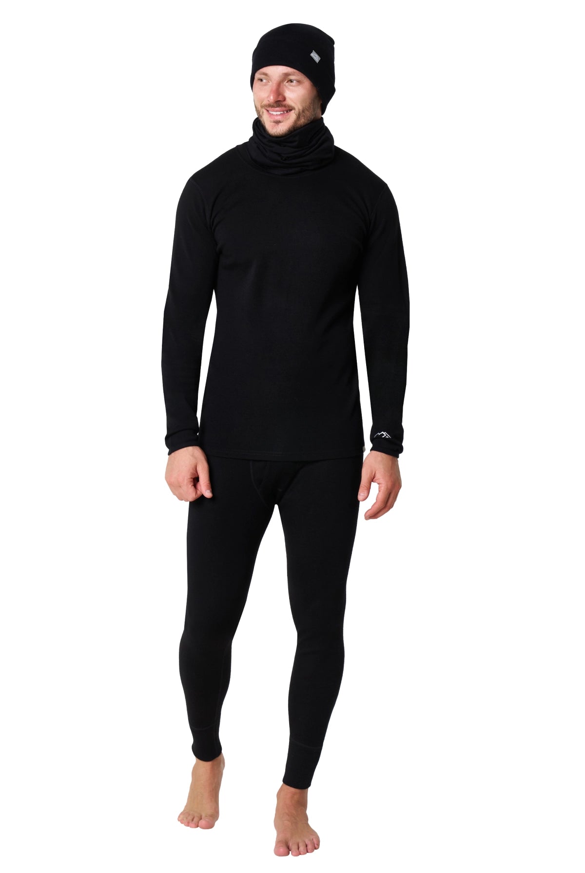 Men's Black Merino Wool Set 250 + Beanie & Gaiter