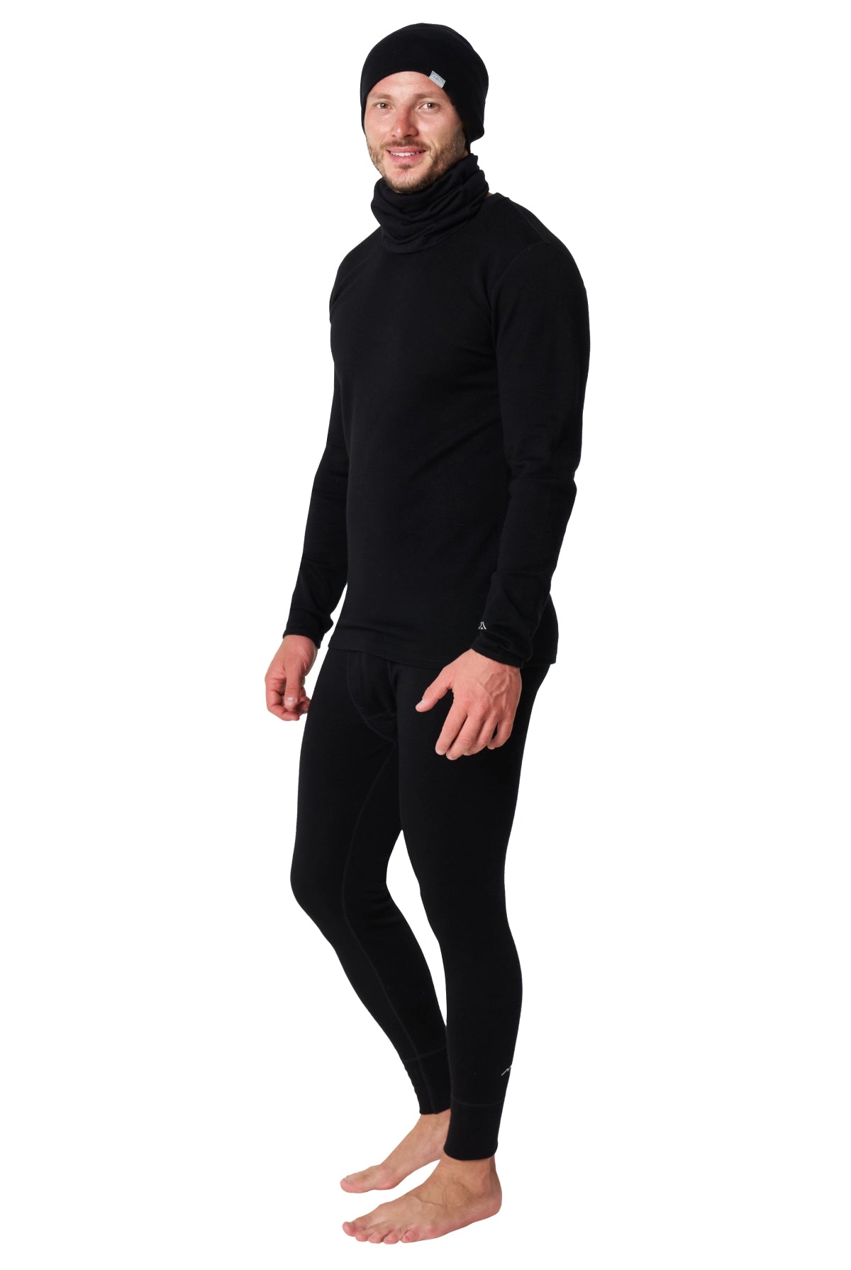 Men's Black Merino Wool Set 250 + Beanie & Gaiter — view 3