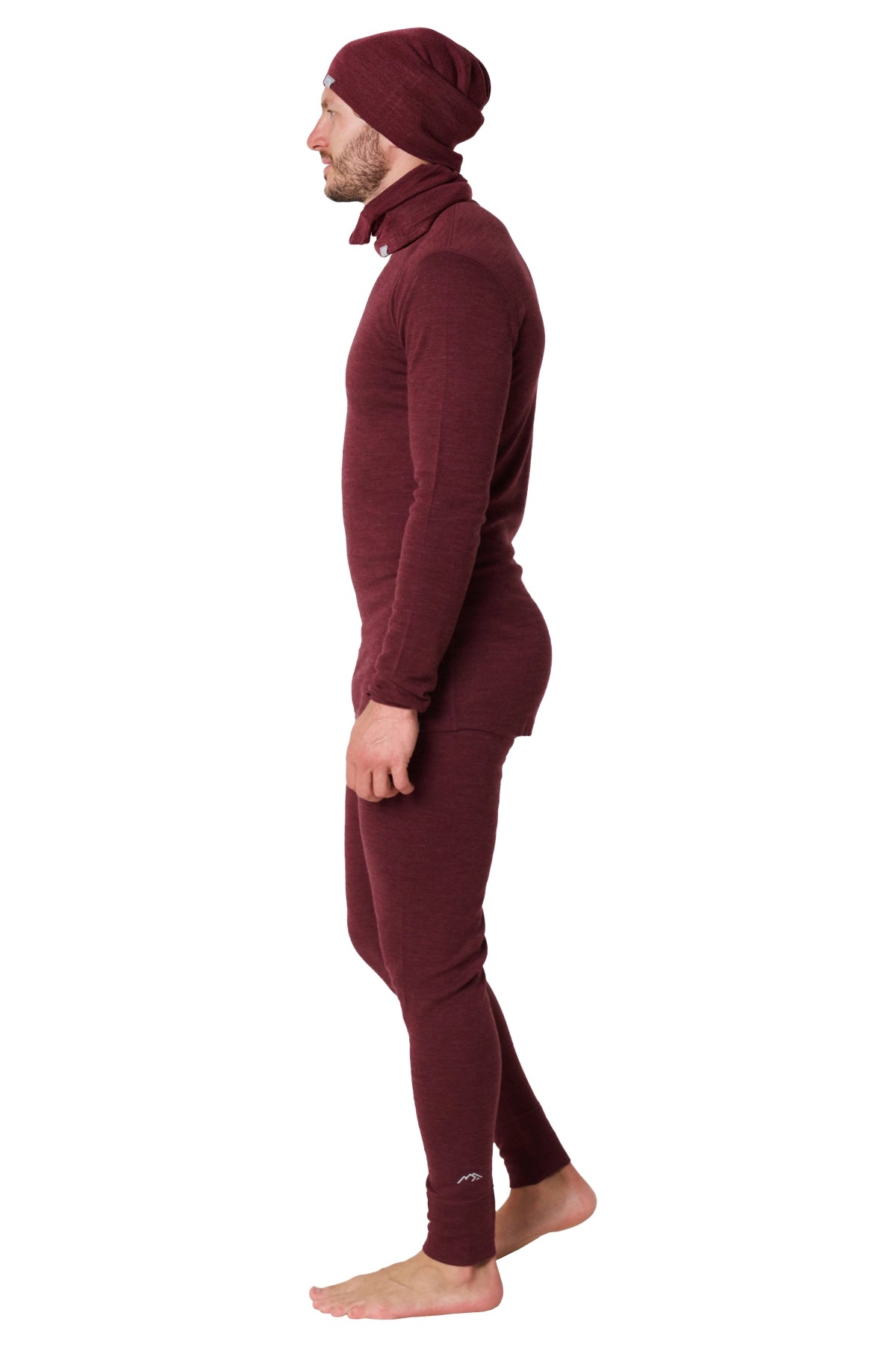 Men's Burgundy Merino Wool Set 250 + Beanie & Gaiter — view 3