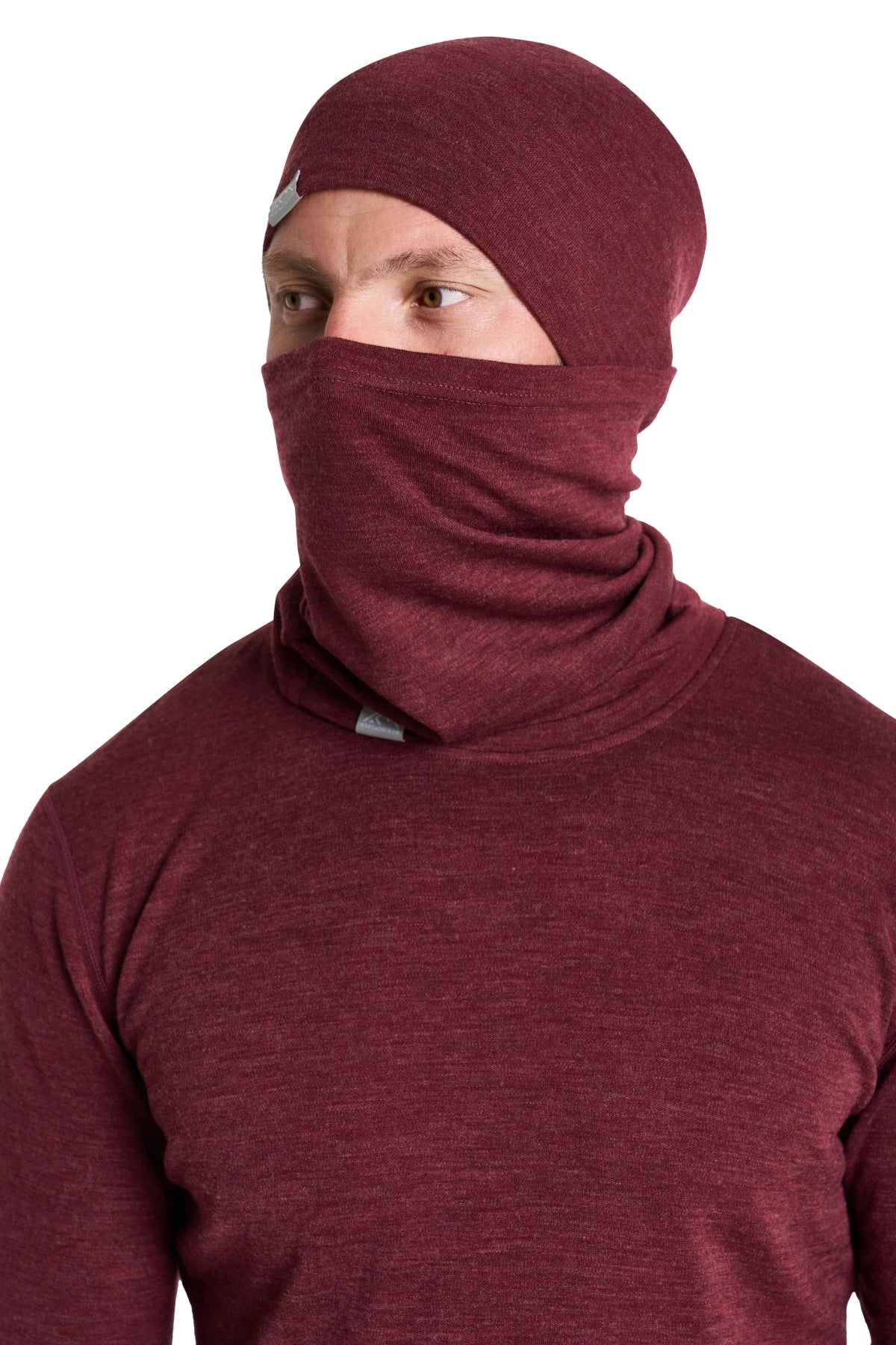 Men's Burgundy Merino Wool Set 250 + Beanie & Gaiter — view 4