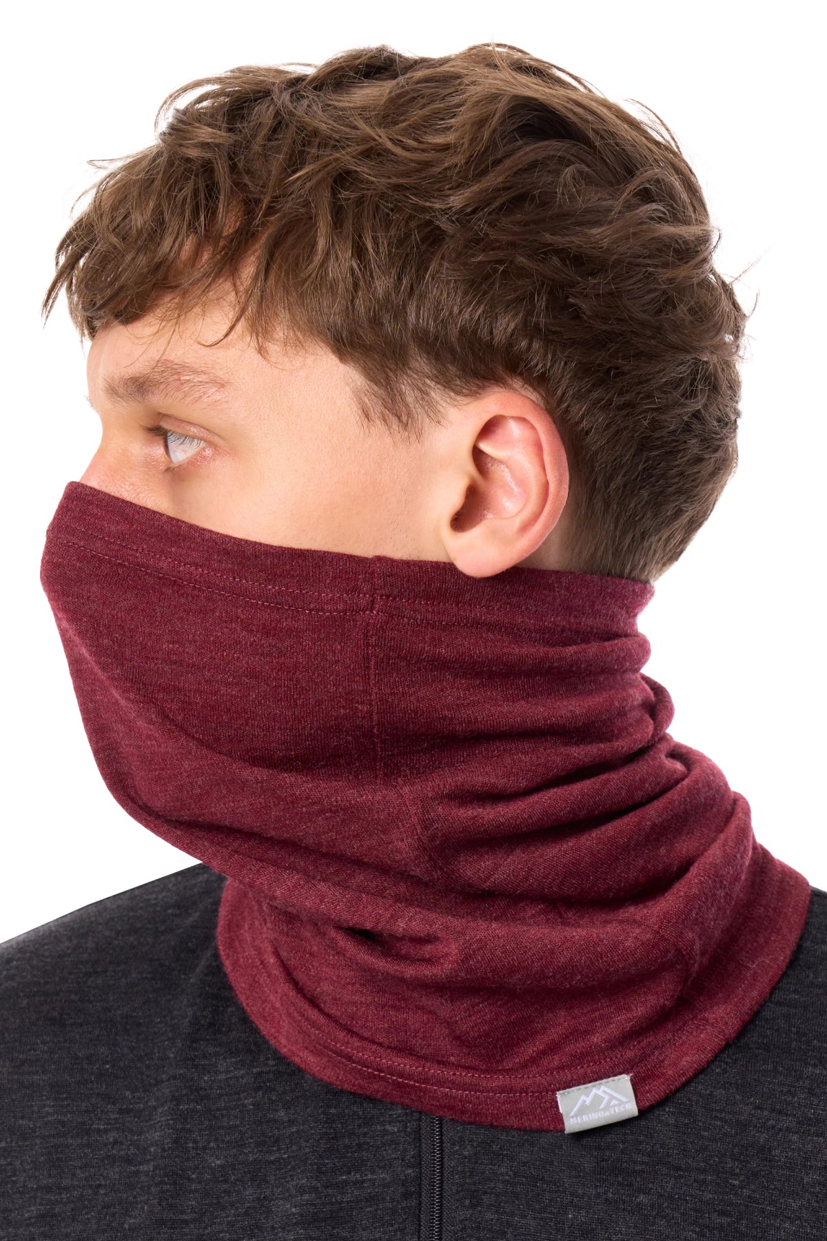 Merino Neck Gaiter 230 Burgundy — view 2